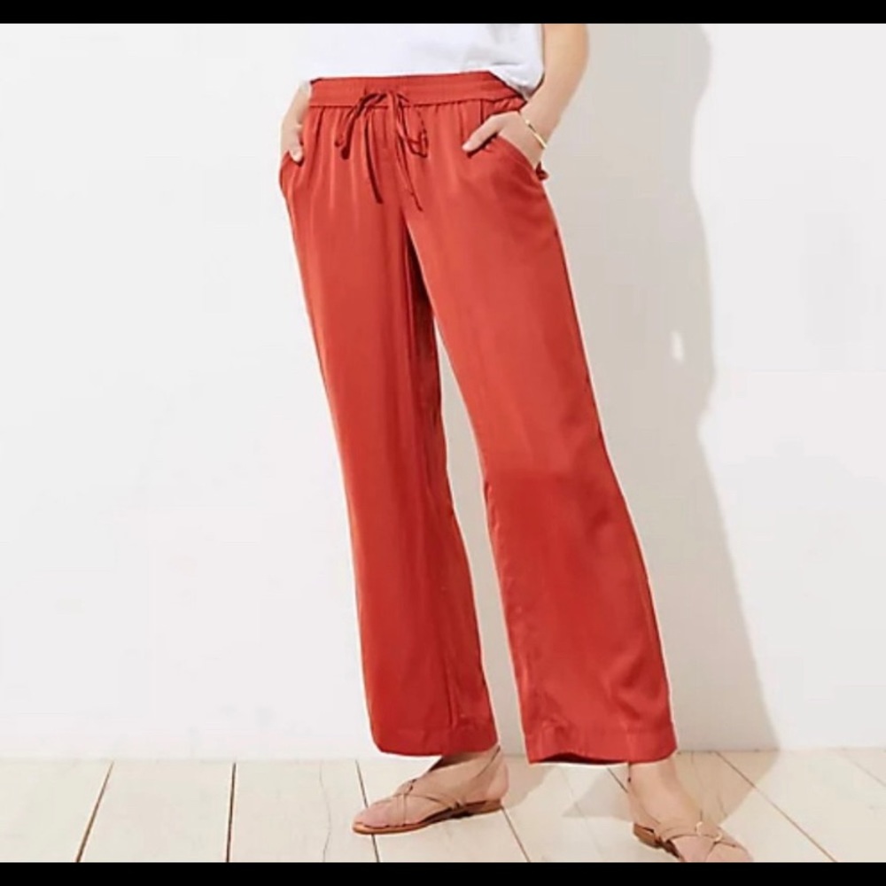 *Closet Clear Out Sale*  Loft drawstring satin pants NWOT